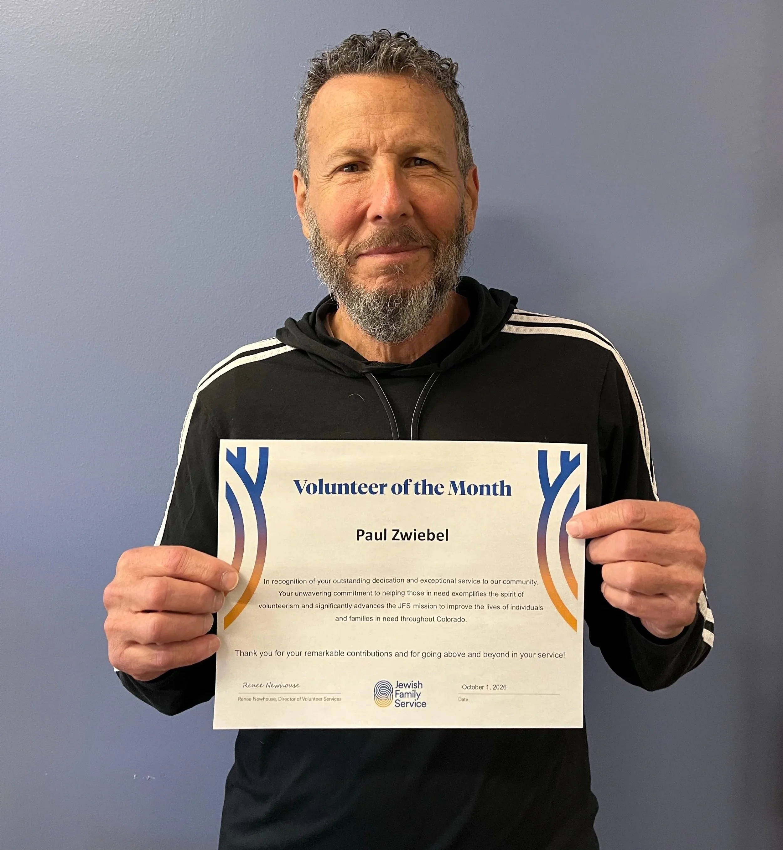 October Volunteer of the Month, Paul Z.