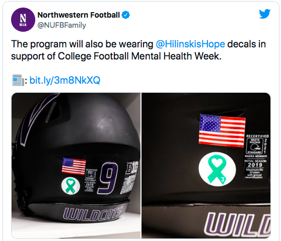 Northwestern to Wear White Jerseys, Hilinski's Hope Decals Against Nebraska