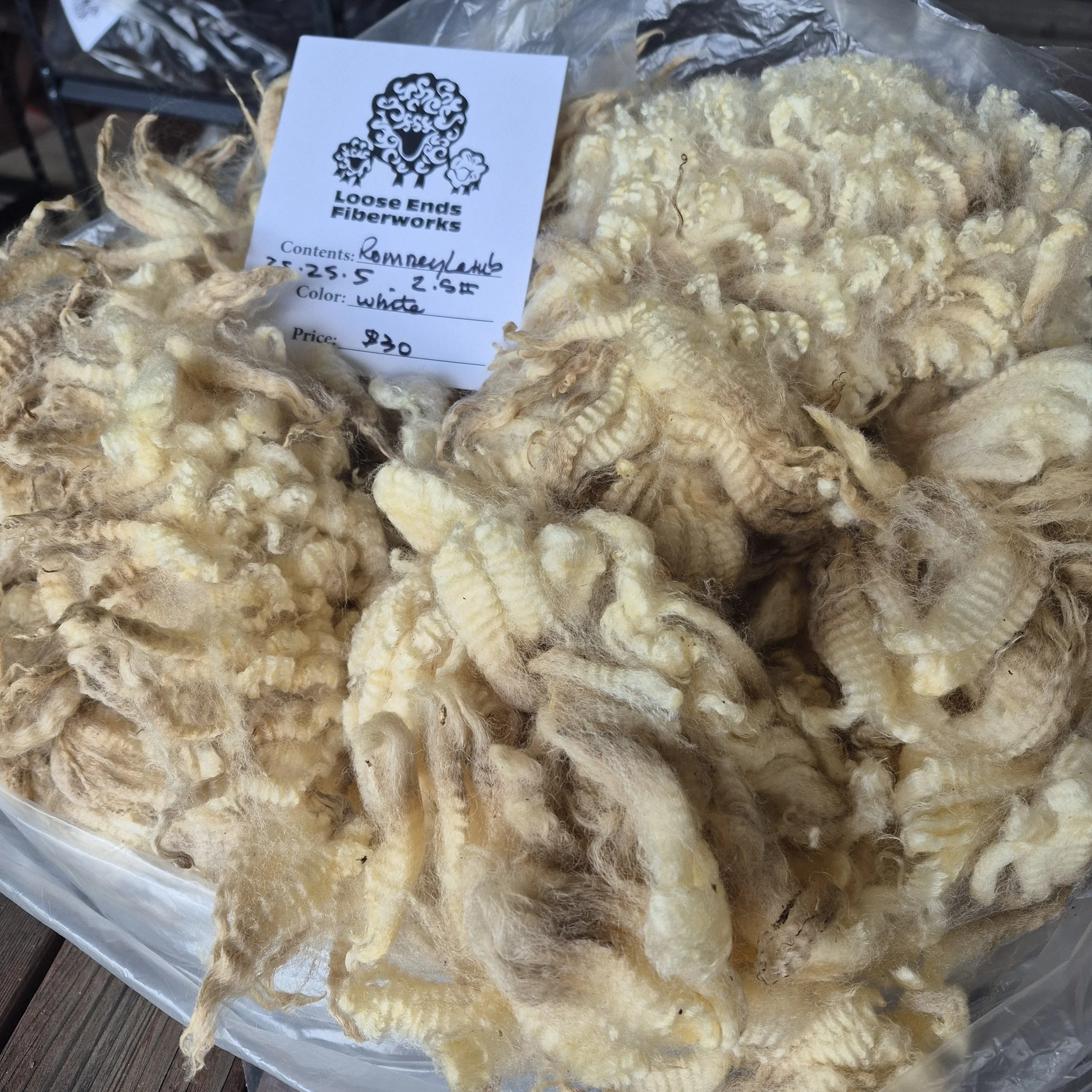 Romney lamb fleece 25-25-5