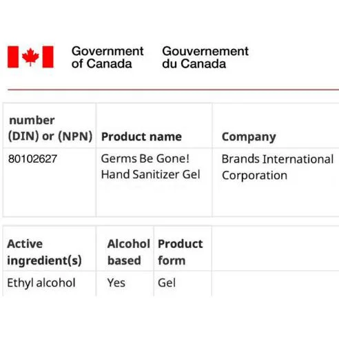 Germs Be Gone Health Canada Table.JPG