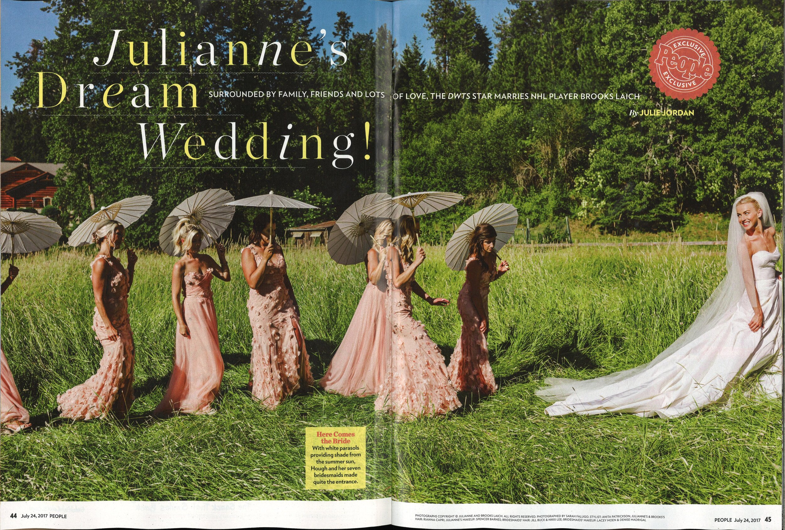   Celebrity Julianne Hough Chooses Marchesa Notte For Her Bridesmaids’ Dresses, Covered In People Magazine  