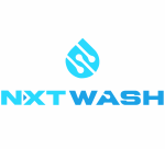 NXT WASH logo in blue with a stylized water droplet above the text