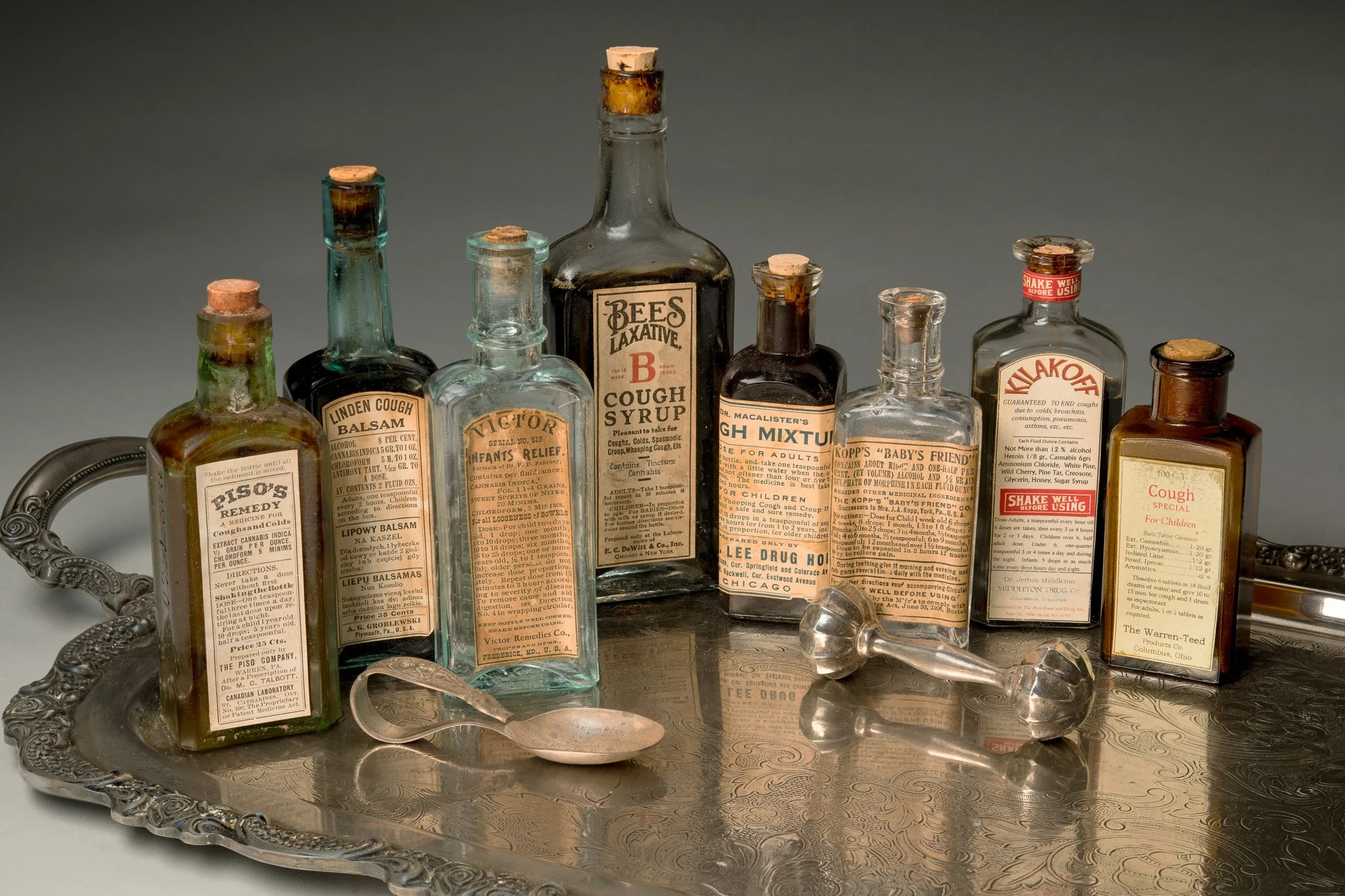 Children's Cannabis Medicines, photo transfer on metal, 20 x 30 in, 2018, NFS, © David Hooker, Columbus, Ohio