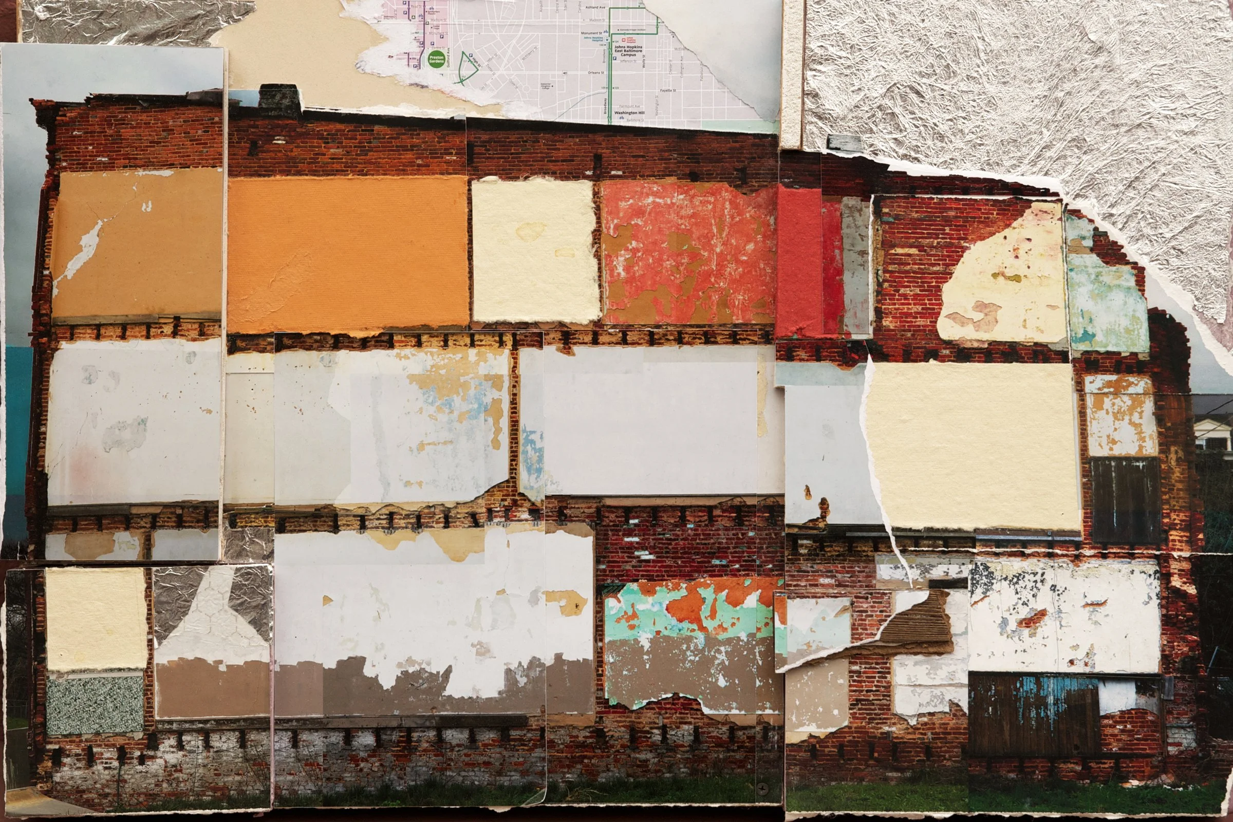 Johnston Square Ruin, Mixed media/archival print, 20x 30 in, 2020, $3500, Dereck Mangus, Baltimore, Maryland
