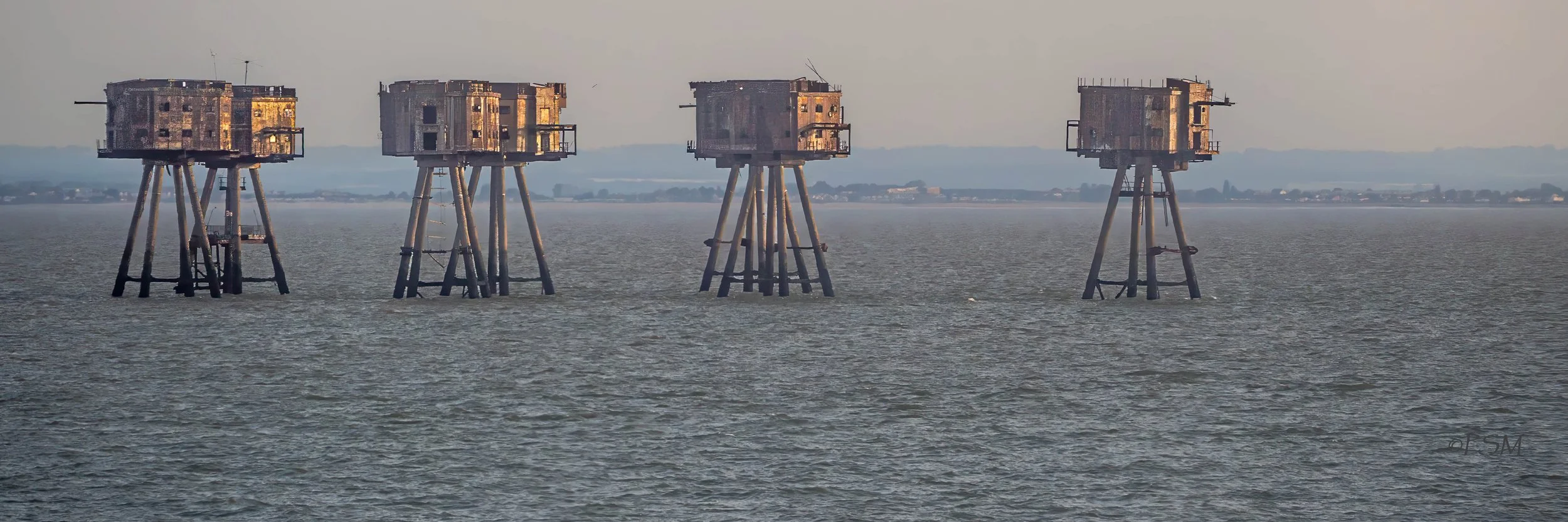 Sentinel Remains: Shivering Sands WWII Forts, archival print, 14 x 24 in, $200, 2025, Page Morahan, Bryn Athyn, Pennsylvania