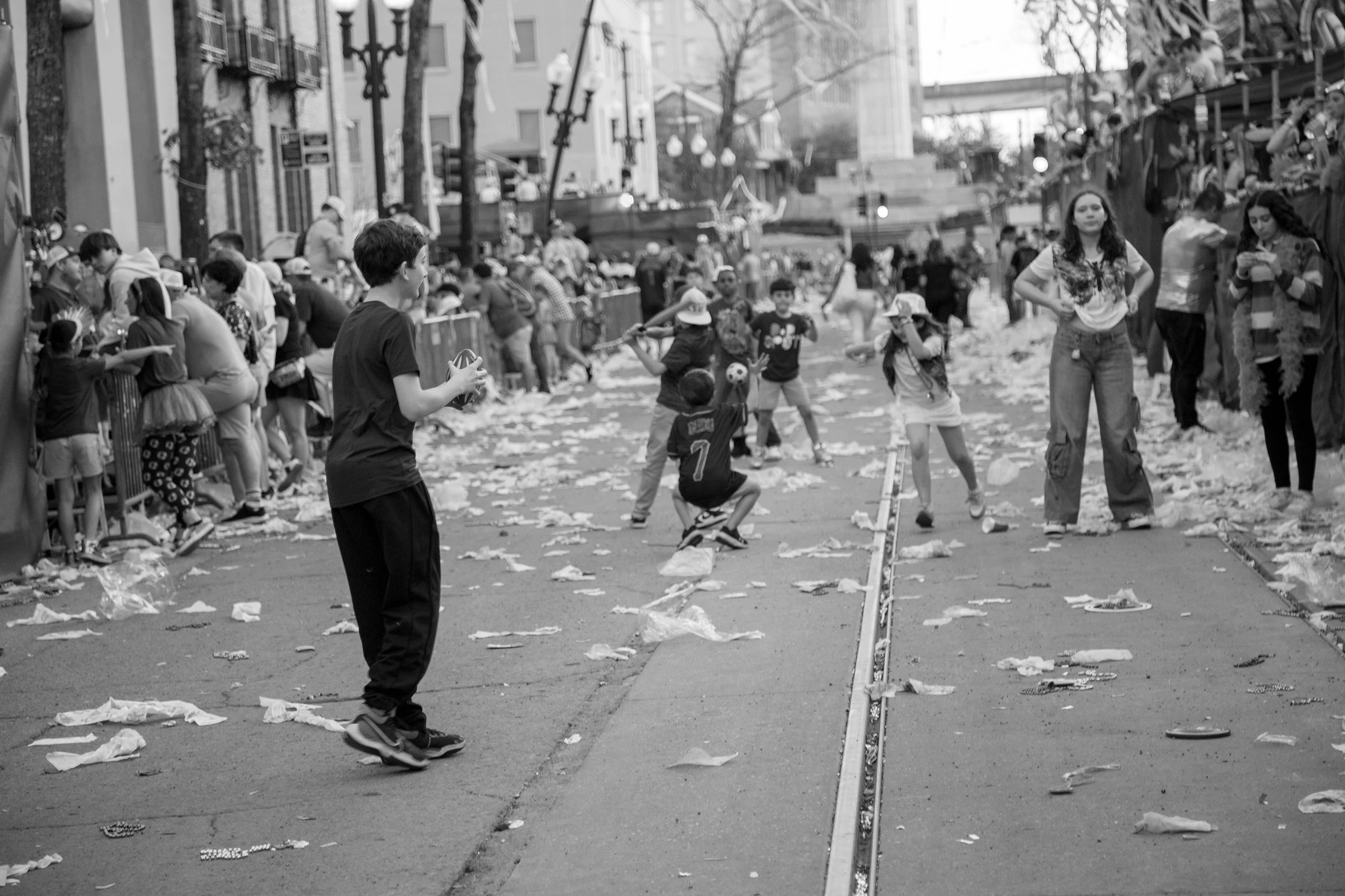 Streetball, archival print, 16 x 20 in, $250, 2025, © Justine Crowley, New Orleans, Louisiana