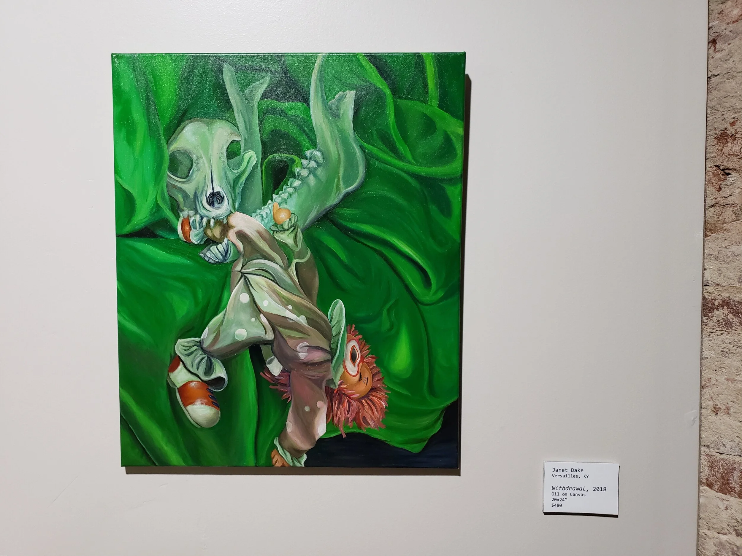 Janet Dake, Versailles, KY, Withdrawal, 2018, Oil on Canvas, 20in x24in - $480.