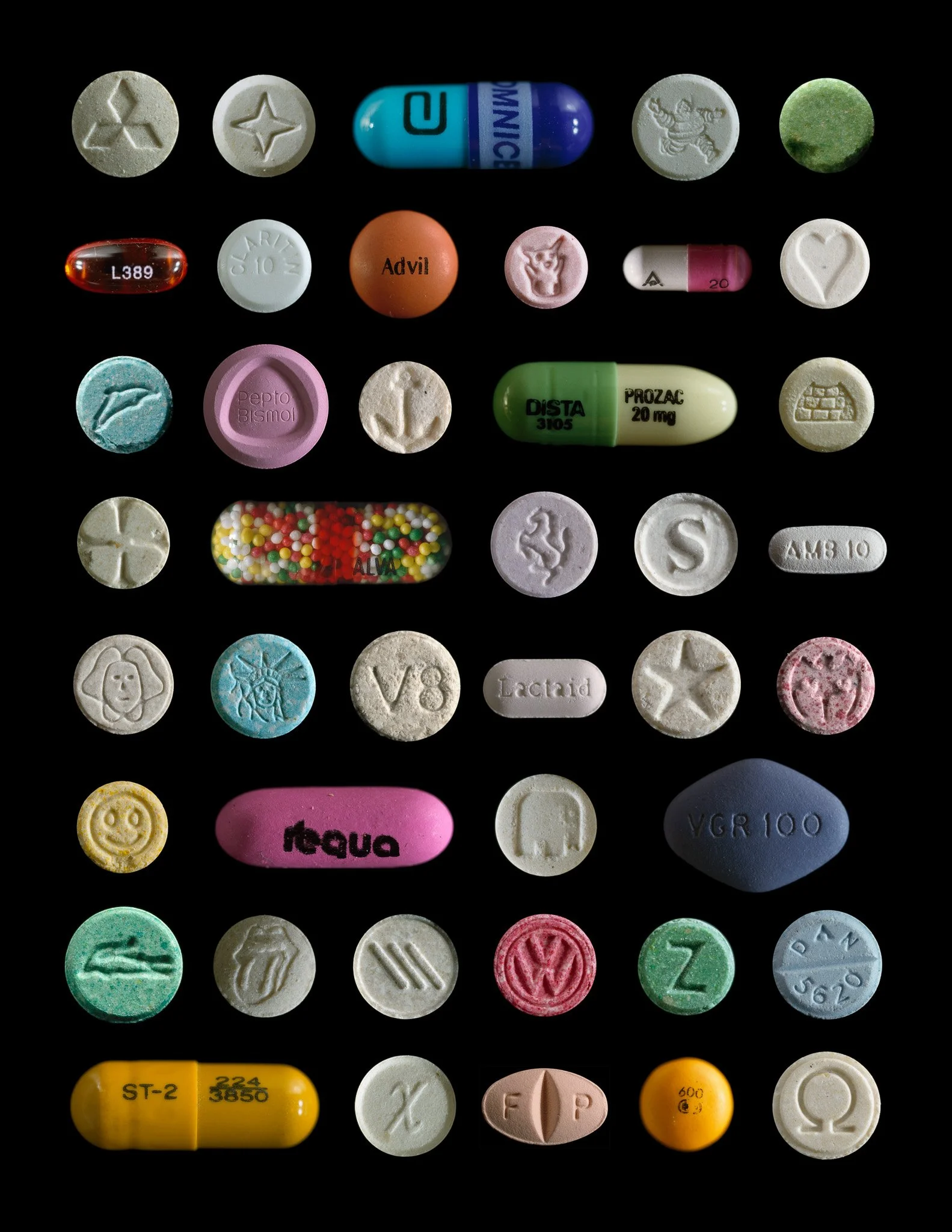 Interactions: Every Pill I Took, archival print on cotton rag, 24 x 31 in, 2002/2025, $450, © Michael Lorenzini, New York, New York