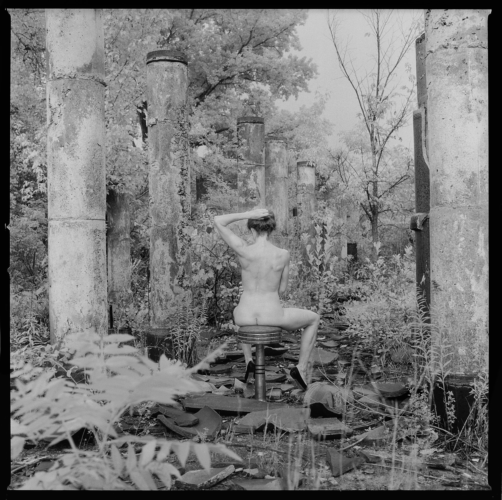 Nude on Stool, archival print, 10 x 10 in, 1998, $500, © Vance Gellert, Minneapolis, Minnesotta