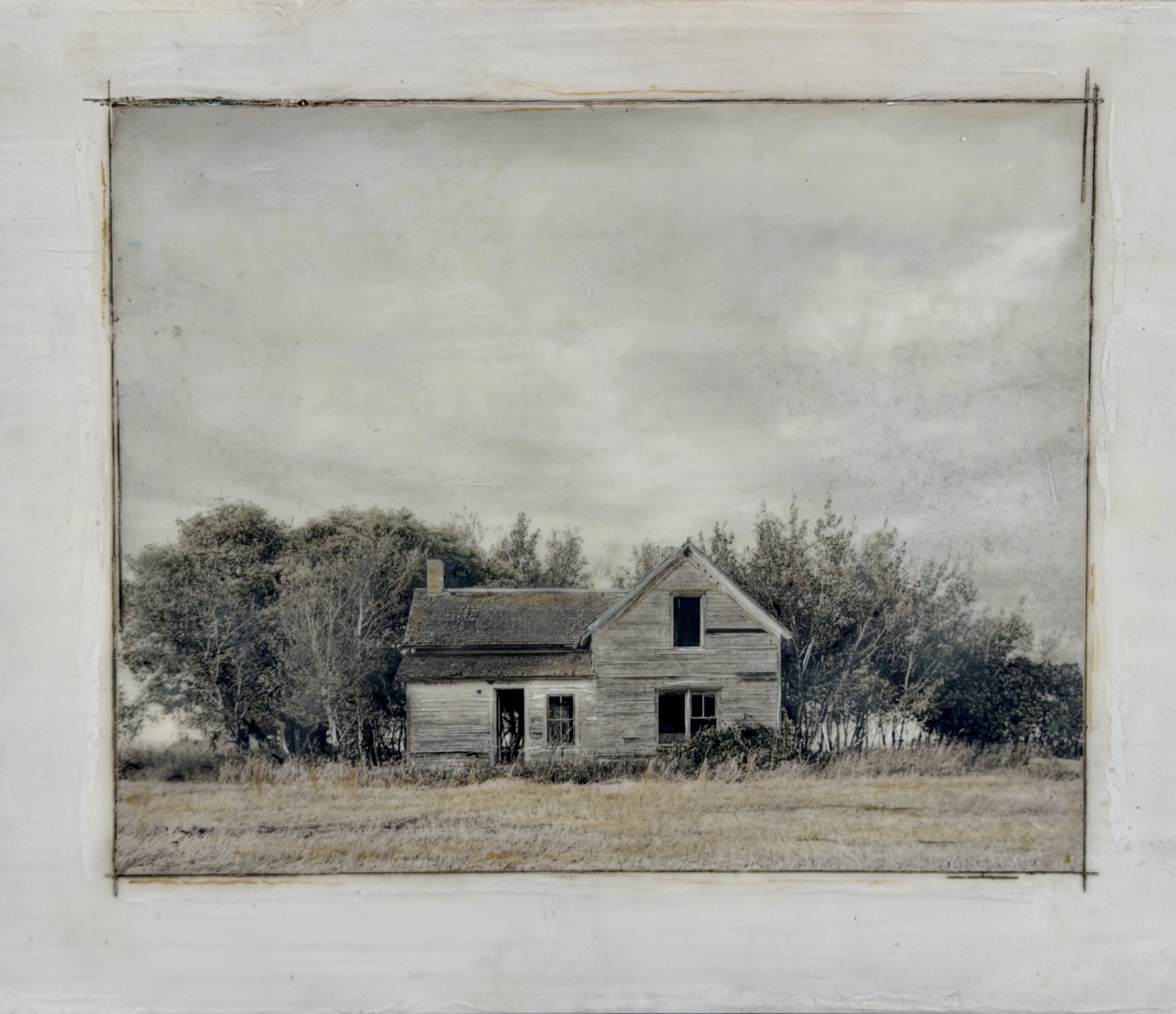 The House that Learned Silence, Mixed Media 2-D (Photography, Encaustics, Oils, Pastels on Wood), 2026, Stacia Hollmann, DeLand, Florida, $650
