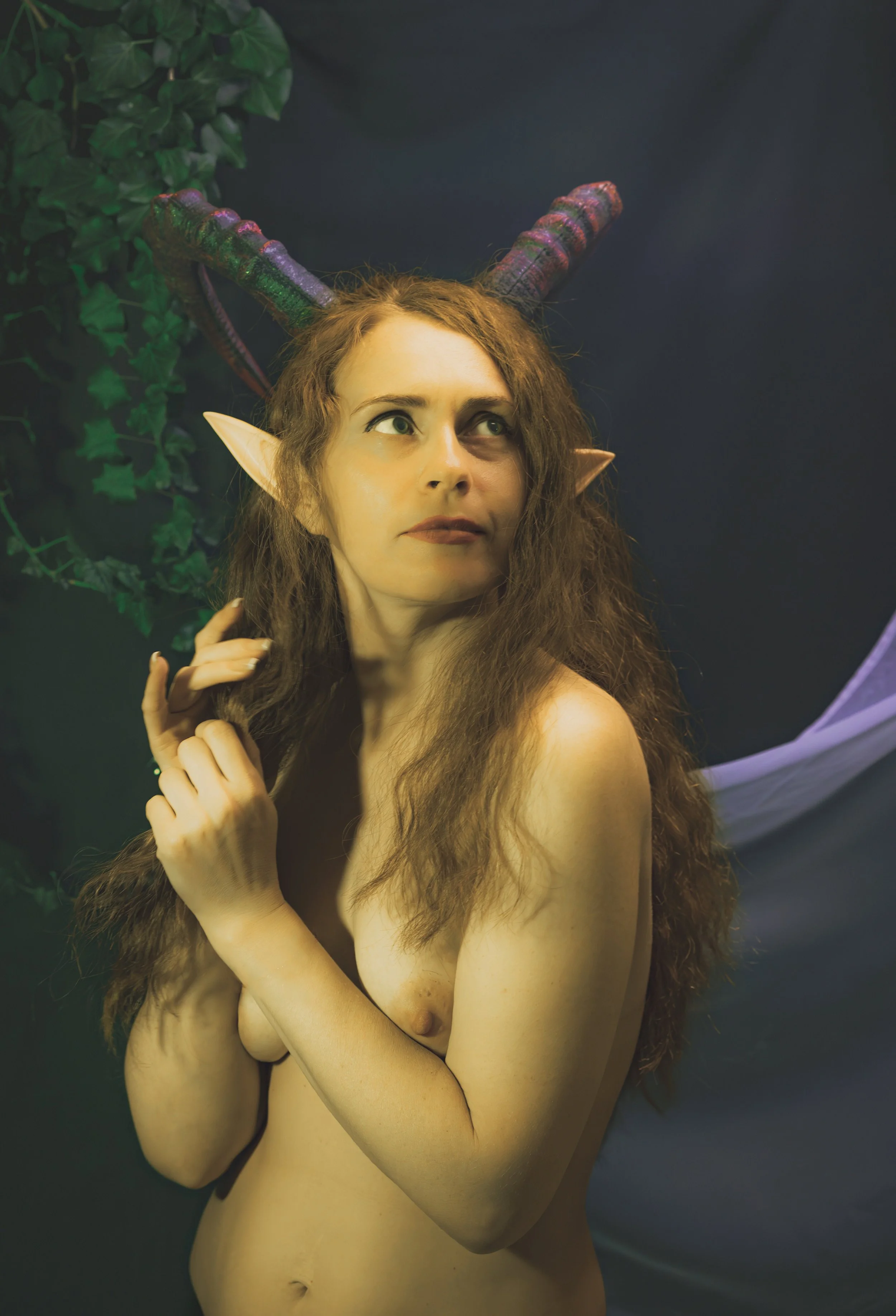 Daughter of a Satyr, 30 x 20 in, 2025, $750, © Svitlana Zinovieva, Plzeň, Czech Republic