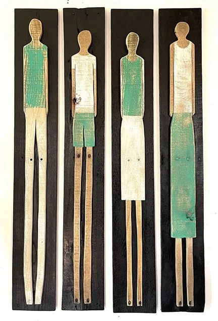 'Family' - acrylic on scrapwood - 40 x 6" ( x4 ) - 2025