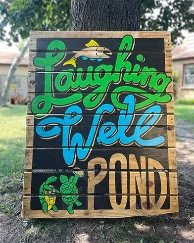 'Laughing Well Pond' - acrylic on full pallet - 2025
