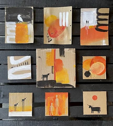 Untitled Work - Acrylic on cardboard - 2026