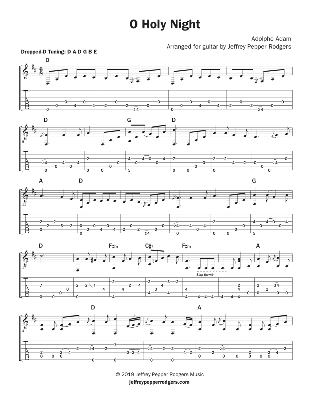 oh holy night guitar chords