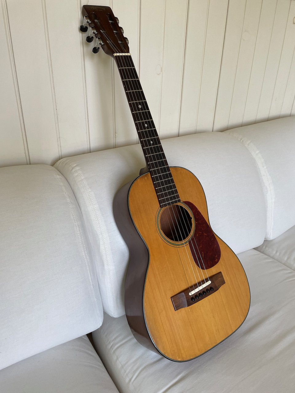  Michael Hedges gave Ackerman this 1949 Martin 5-18, a terz model designed to be tuned a minor third higher than a standard guitar. 