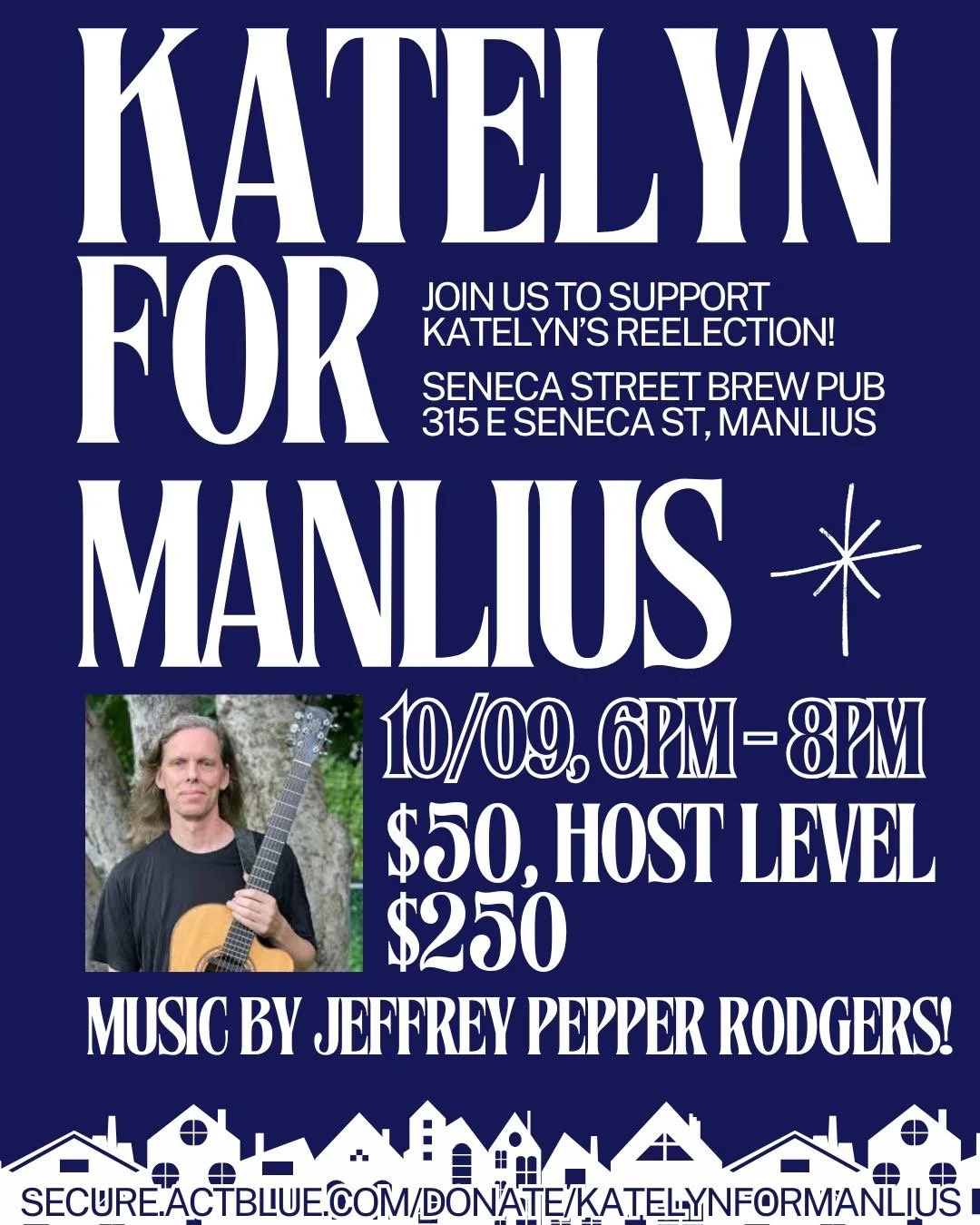 Playing some tunes to support @electkatelyn for Manlius Town Board &mdash; Wednesday 10/9, 6 pm, at @senecastbrewpub in Manlius.
