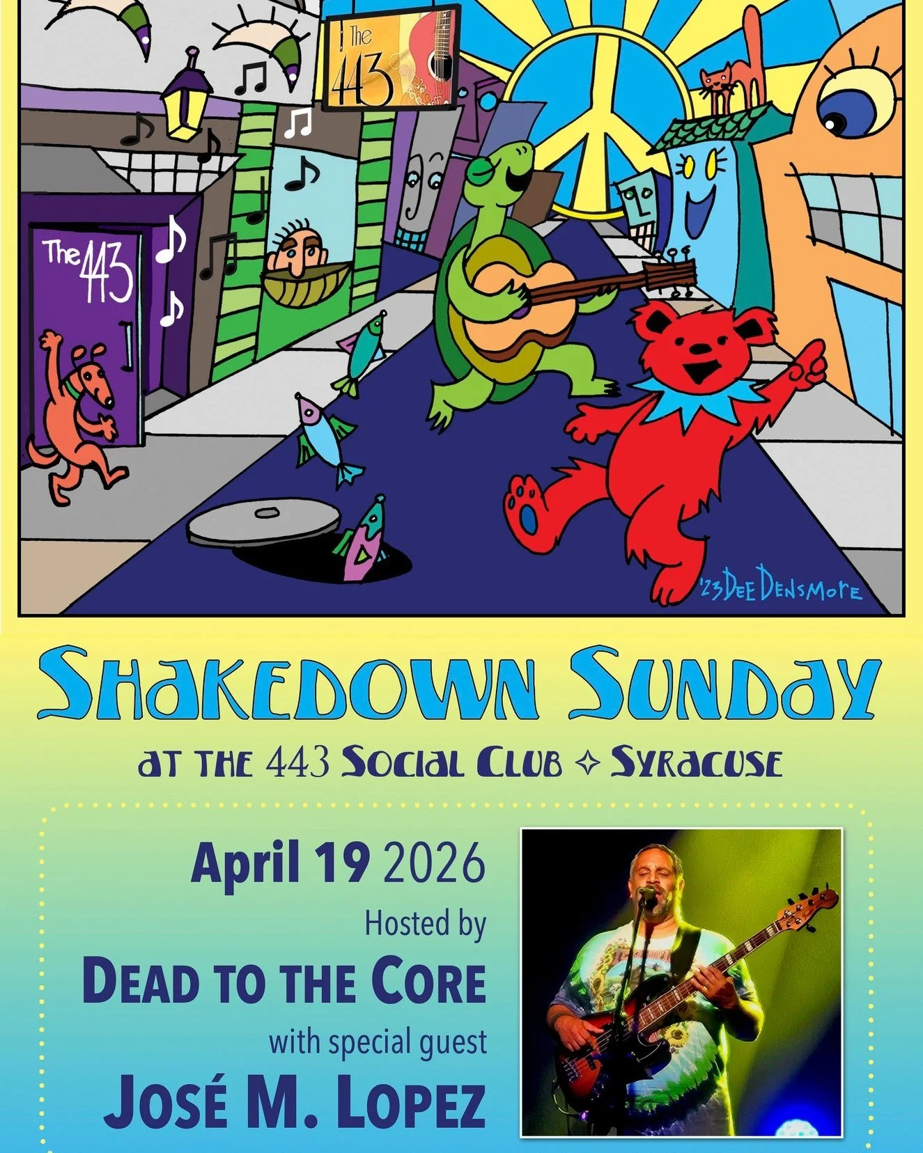Just a handful of tickets left for the 4/19 Shakedown Sunday at the 443 Social Club with special guest Jos&eacute; Lopez. Grab a spot while you can and join the party!

🎟️ deadtothecore.com

#shakedownsunday #gratefuldead #acousticguitar