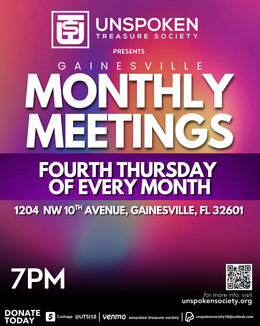 UTS Gainesville Montly Meetings