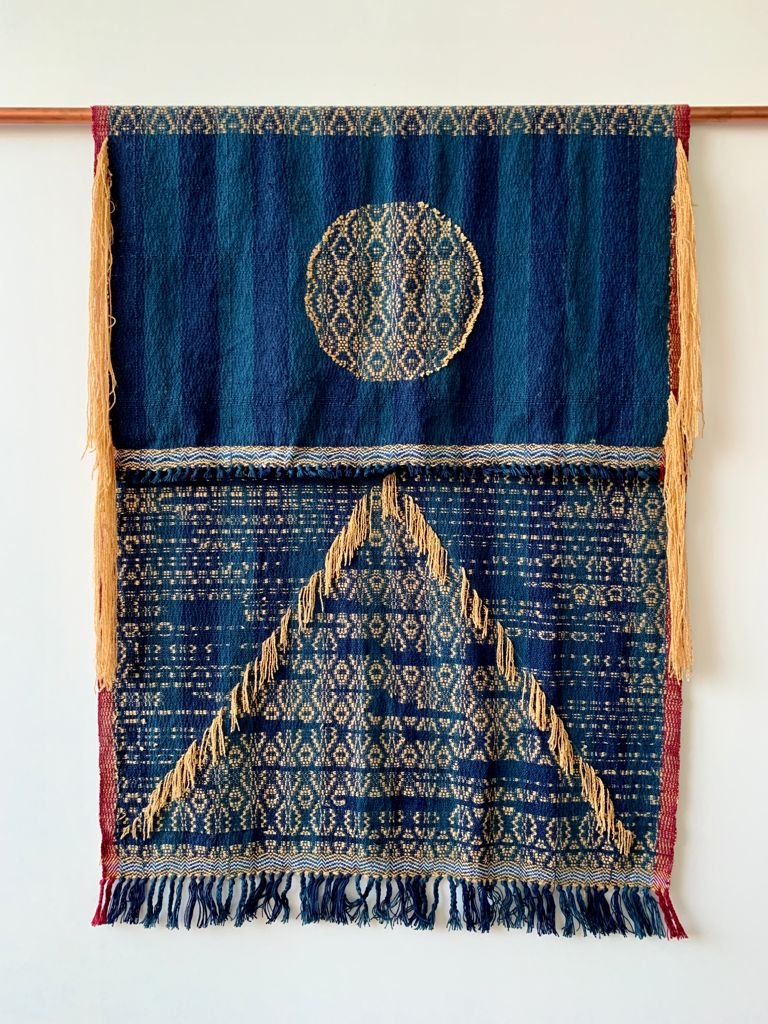 Collaboration with Meera Sethi, cotton & bamboo weaving, 30x60" (2020)