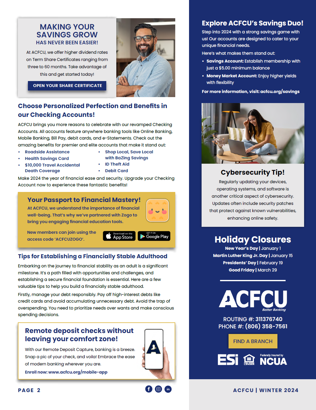 Newsletter — ACFCU Better Banking Amarillo Community Federal Credit Union Mortgage Loans