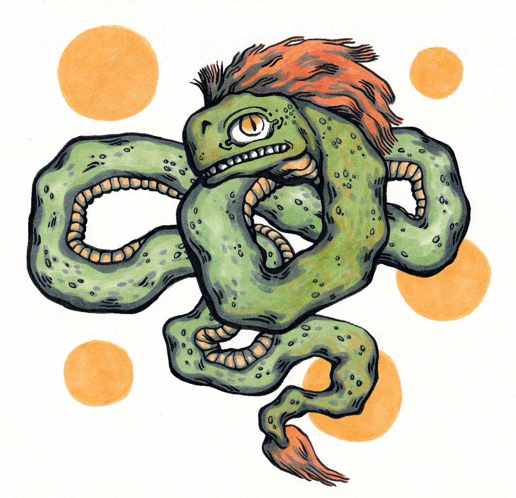 Little Dragon, 2020 // ink and marker on paper