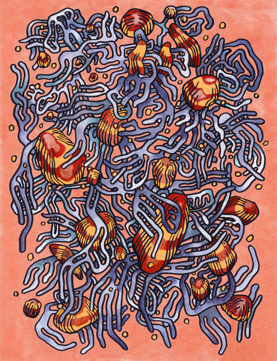 In My Dreams, 2020 // ink, watercolor and marker on paper