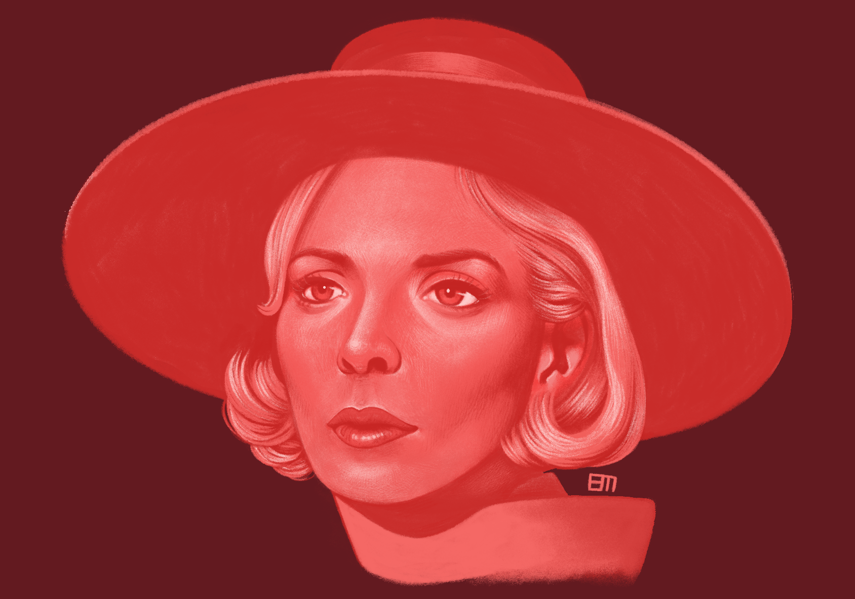 Lady in Red Hat, 2022 // digital painting