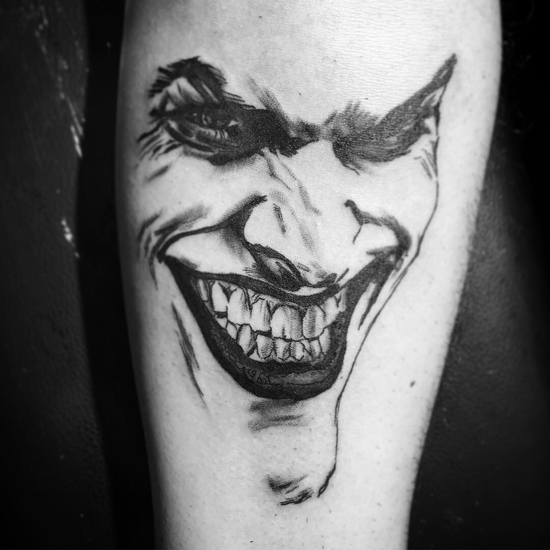 Simple Joker design from the other day. #joker #tattoo #tattoos #ink #art @campbell_tattoo_shop