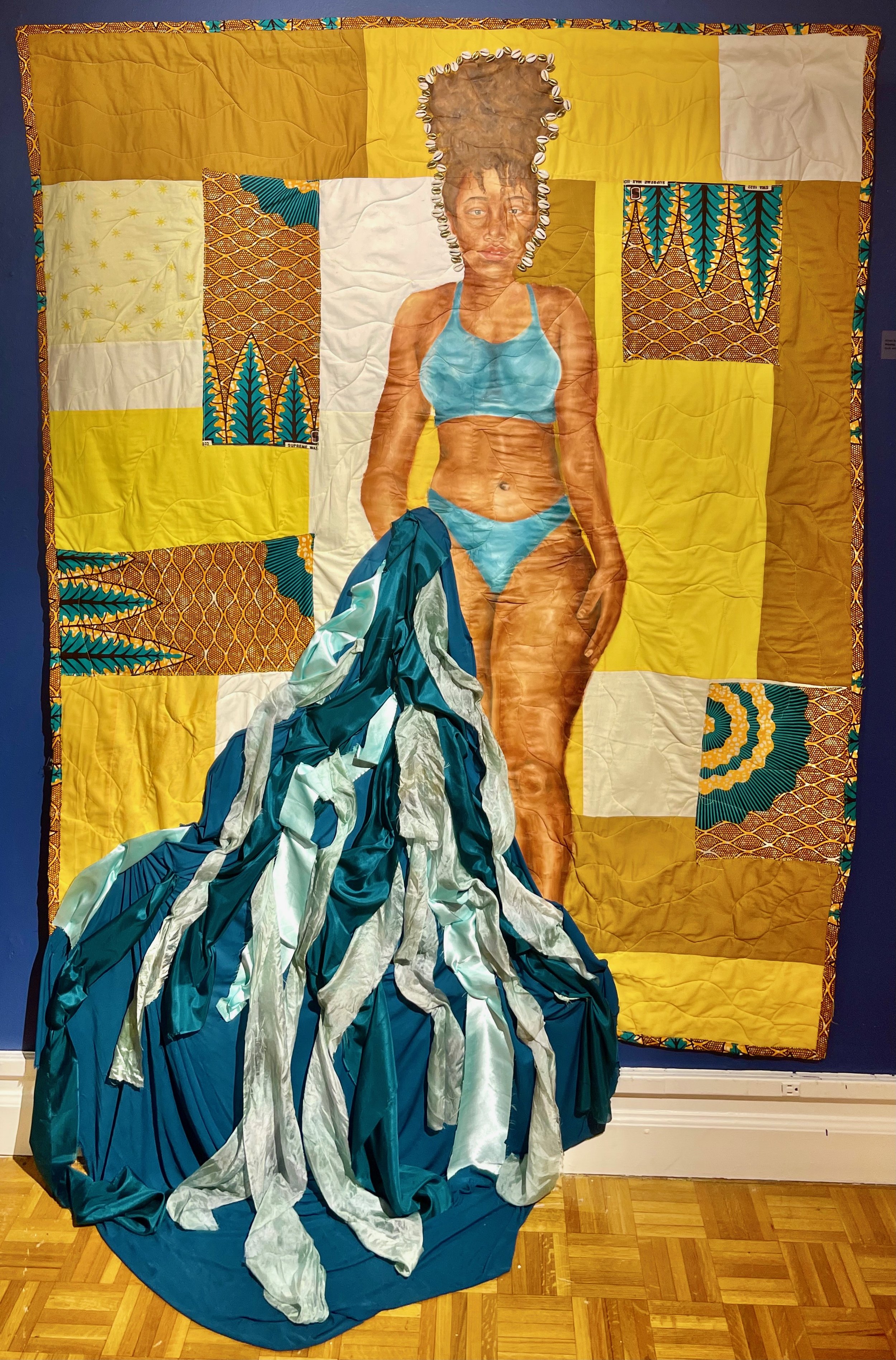 Wading in the Waters of Oshun
2021
Quilt with Oil