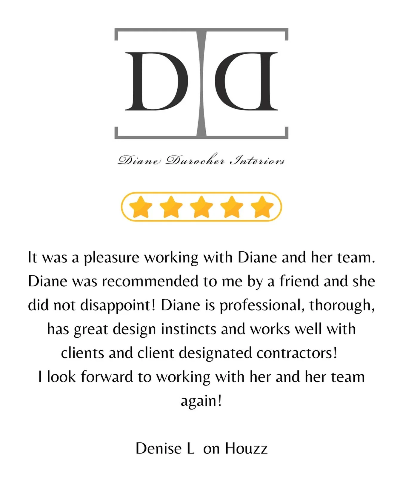 Testimonial Tuesday - thank you Denise, we too are looking forward to working with you again!
.
#dianedurocherinteriors #dianedurocher #asidnj #interiordesign #interiordesignnj