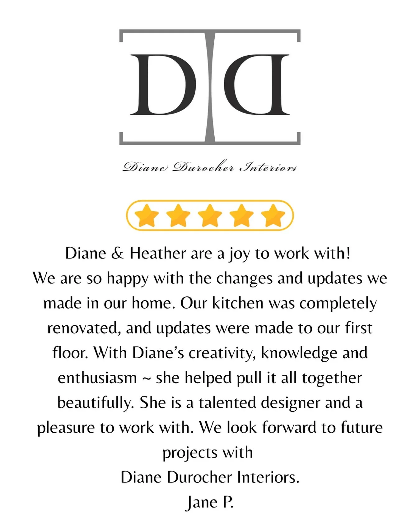 Testimonial Tuesday - Thank you so much for the kind words! It was truly a joy working with you, and we&rsquo;re thrilled you love your renovated kitchen and refreshed first floor. We loved bringing your vision together and we can&rsquo;t wait for th