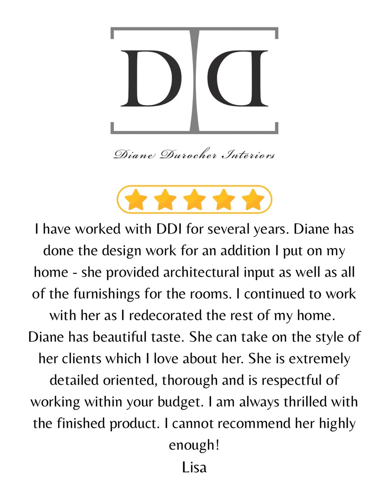 Testimonial Tuesday - Thank you so much for your incredibly thoughtful words. Working with you over the years has been such a pleasure, and being trusted with your home ~ from the addition through the rest of the redesign ~ truly means everything to 