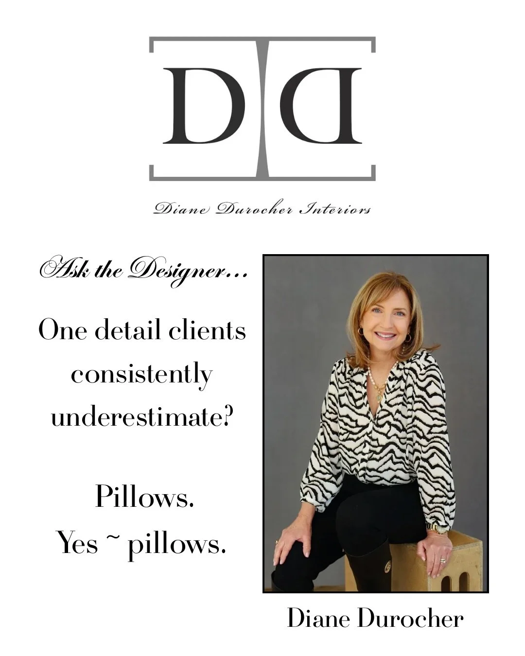 One detail clients consistently underestimate?
Pillows.
Often viewed as an accessory, they are in fact a finishing layer ~ bringing depth, balance, and intention to a space. Fabric, scale, texture, and fill are carefully considered so the room feels 