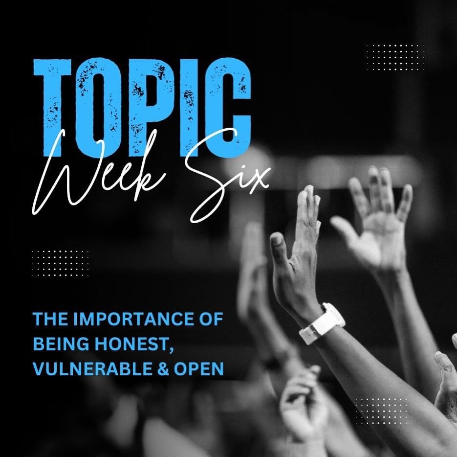 𝗪𝗘𝗘𝗞 𝗦𝗜𝗫: 𝗩𝗨𝗟𝗡𝗘𝗥𝗔𝗕𝗜𝗟𝗜𝗧𝗬

In Week 6️⃣ we will be discussing the importance of being honest, vulnerable and open. 

This will begin with the many reasons we lie. How we are impacted by dishonesty and why it is better to be honest, w