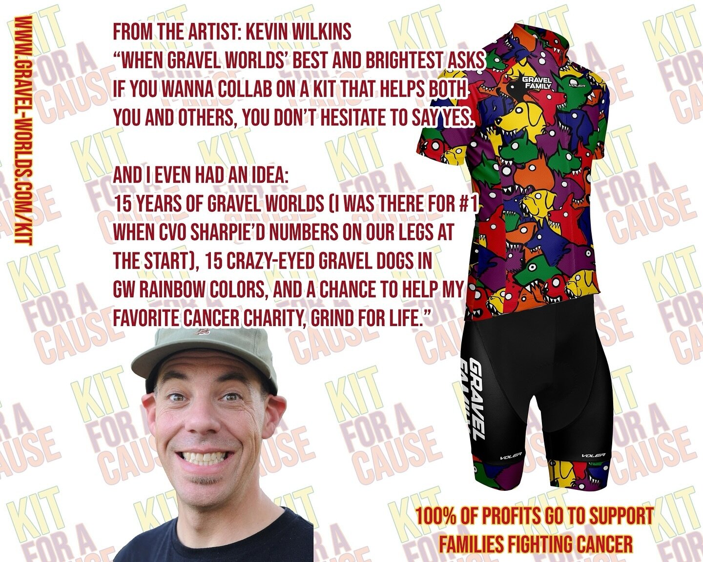 From the Artist @kevinwilkins⁠
100% of profits will be split between Kevin and @grindforlifeorg to help support families fighting cancer. Every kit sale helps families. ⁠
⁠
Thank you, Kevin, for designing a truly one-of-a-kind kit! It&rsquo;s an hono