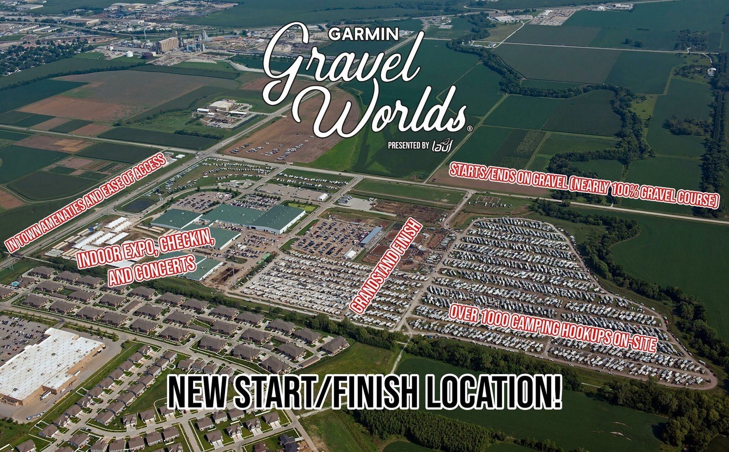 ANNOUNCING OUR NEW START LOCATION!!⁠
⁠
✅️ HISTORY: Where Gravel Worlds first started in 2010 and 2011!⁠
✅️ MORE GRAVEL: Starts/Ends on gravel. Making Gravel Worlds over 99% gravel on course! AND access to hundreds of miles of gravel never seen on Gra