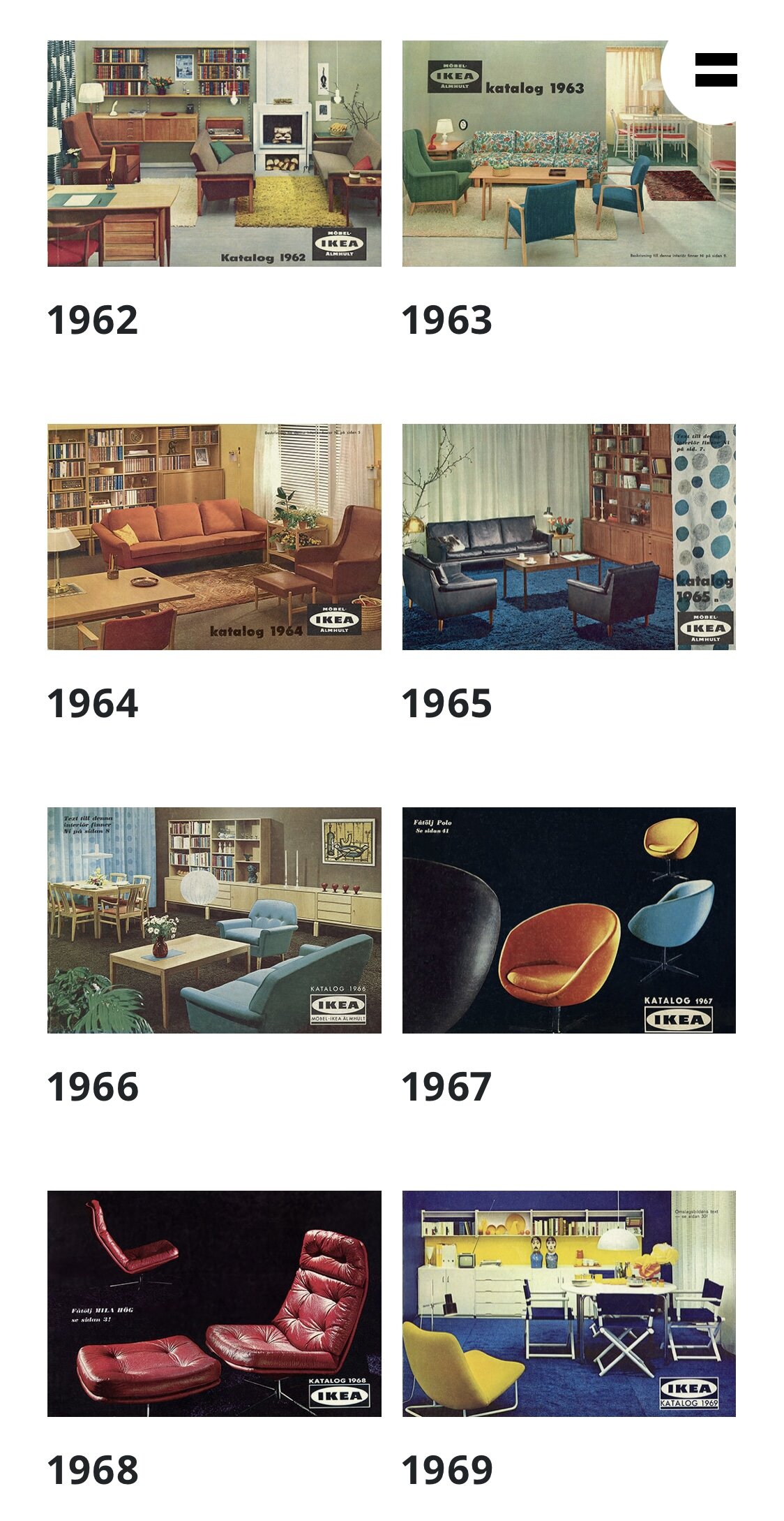7 decades of IKEA catalogues