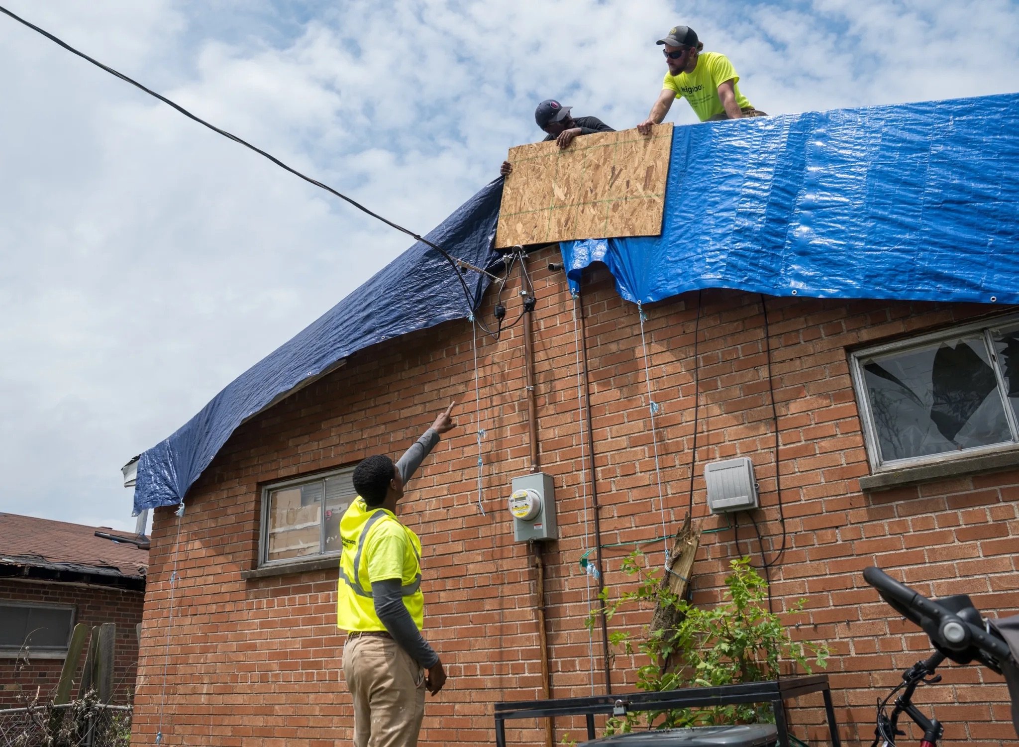 Contractors and nonprofits work together to stabilize North City’s tornado-ravaged homes