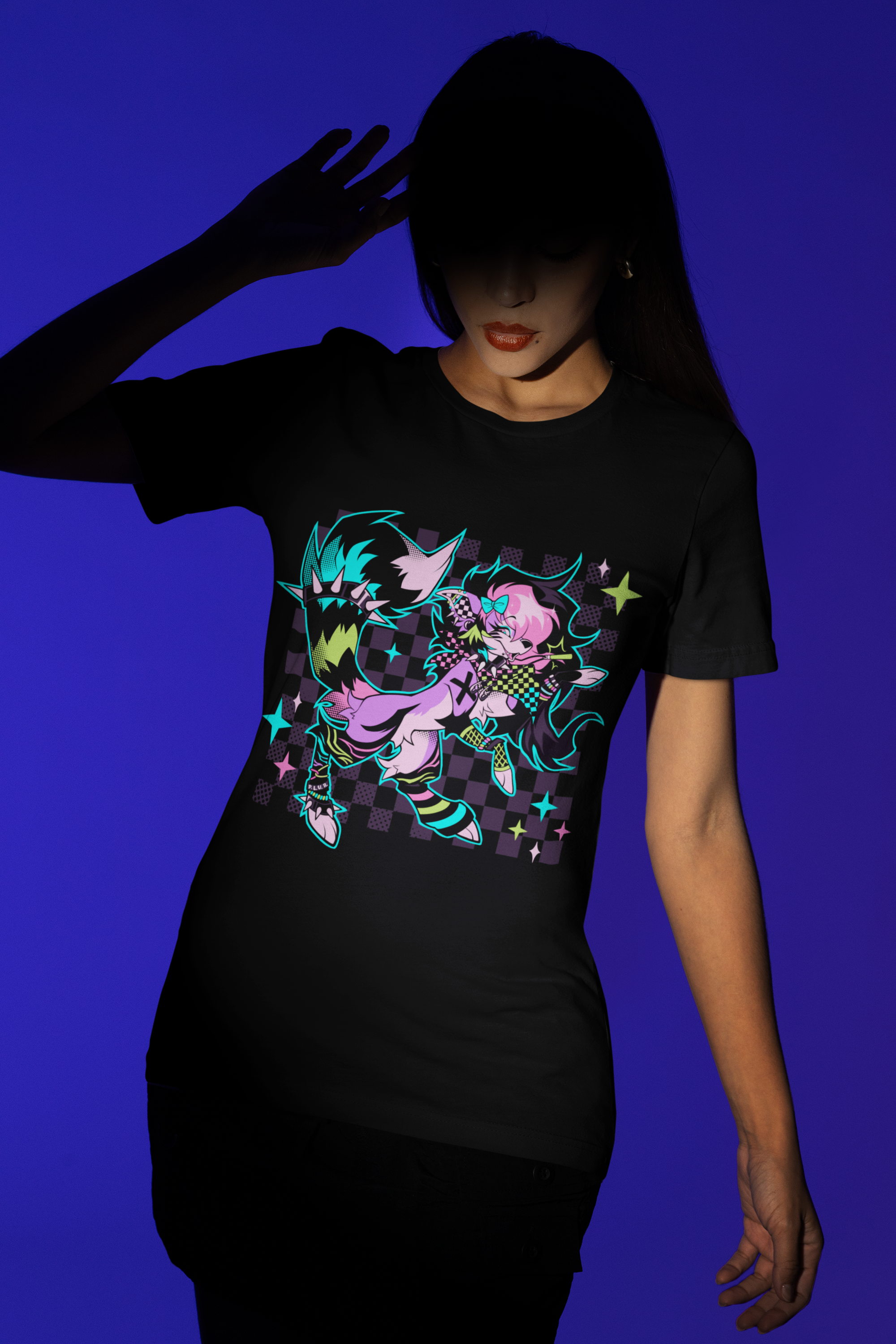 bella-canvas-tee-mockup-of-a-woman-with-a-spotlight-pointing-at-her-m50022.png