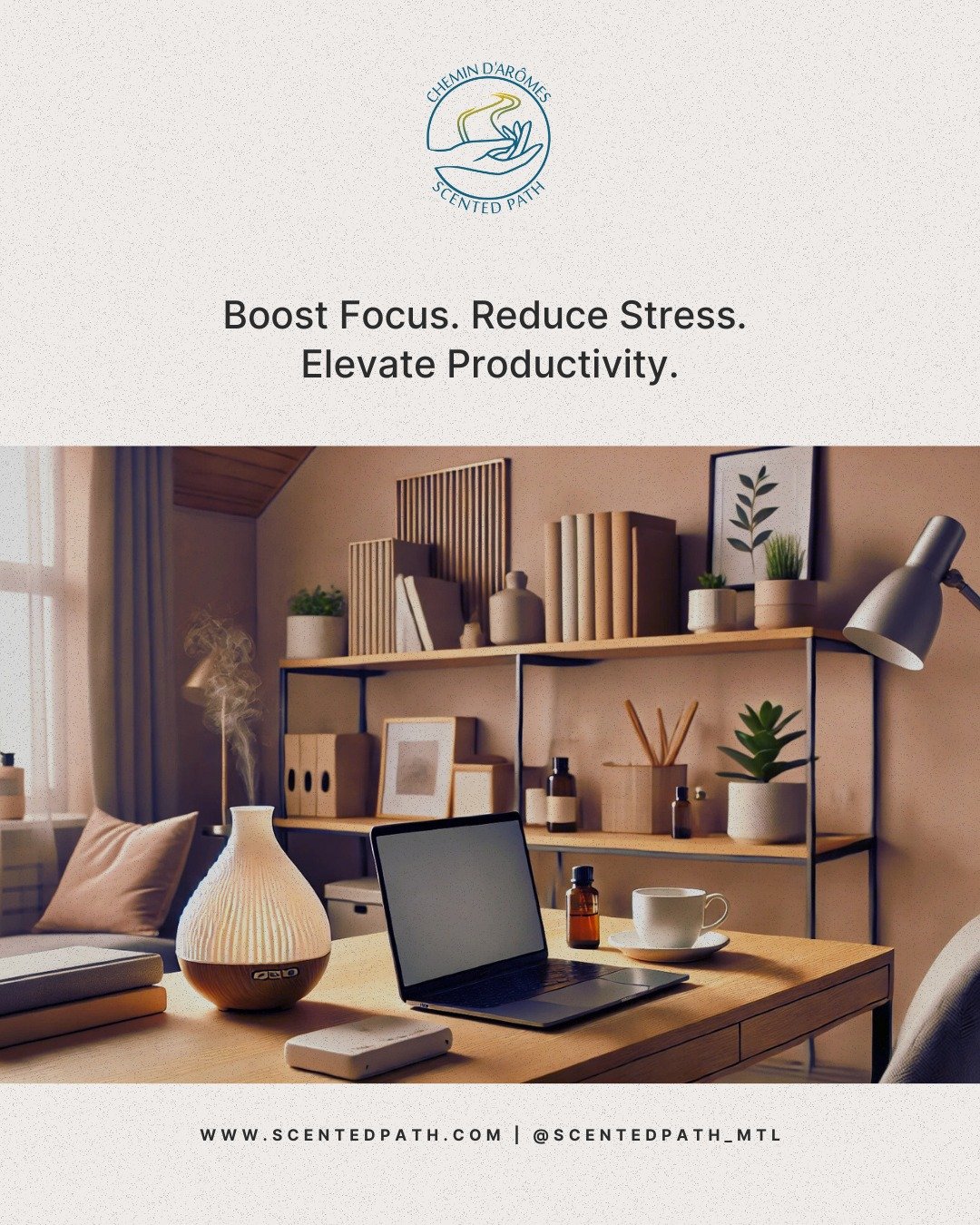 Your workspace plays a huge role in how you feel throughout the day. By incorporating essential oils, you can transform your office into a space of focus and calm.
✨ Best Essential Oils for Work:
✔ Peppermint – Energizing & improves conce