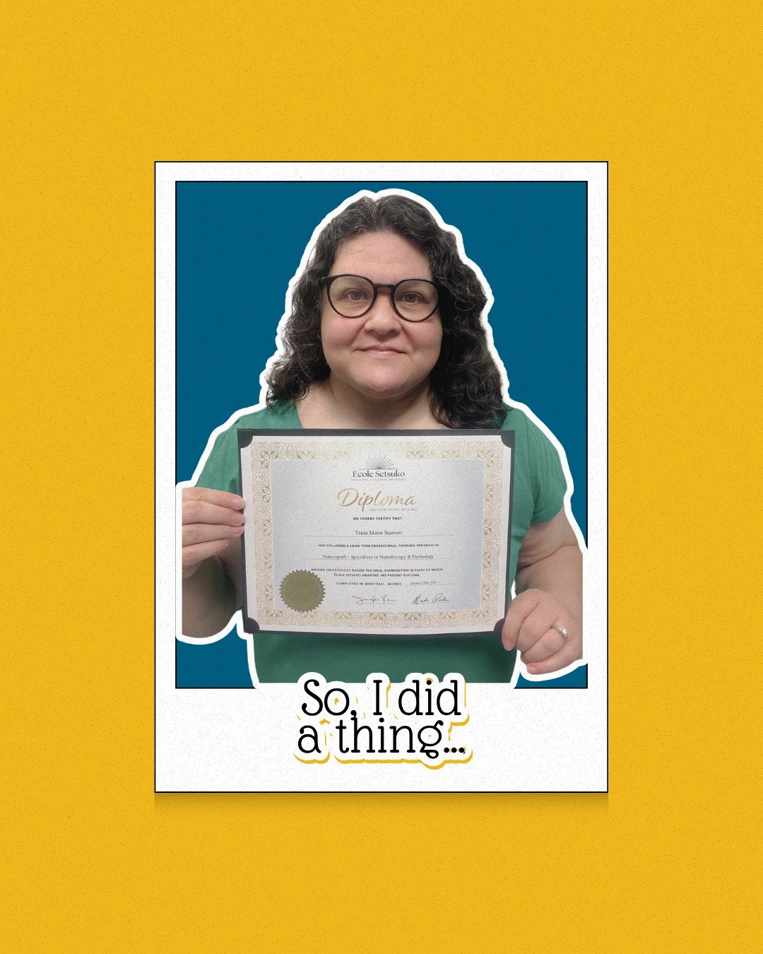 So… I did a thing.
Back in January, I officially completed my professional training in Naturopathy — with a specialization in Nutritherapy & Herbology.
It’s been a journey filled with deep learning, connection with nature,