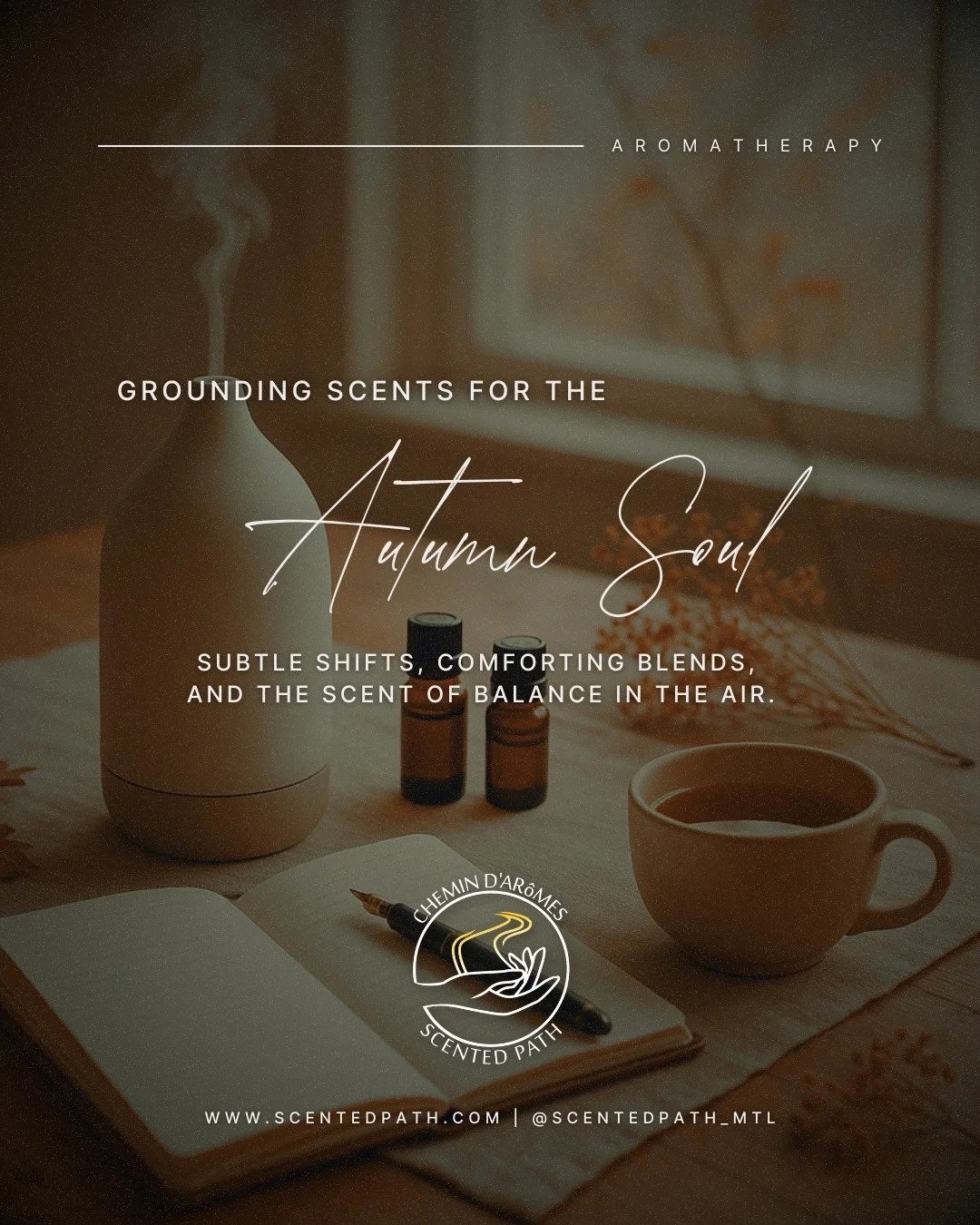 As the seasons change, so does our energy.
Autumn invites us to slow down, ground, and reconnect — and aromatherapy is a beautiful way to do just that.
🍁 Autumn Ambiance
A crisp, resinous blend of pine, elemi, and frankincense, perfect for ce