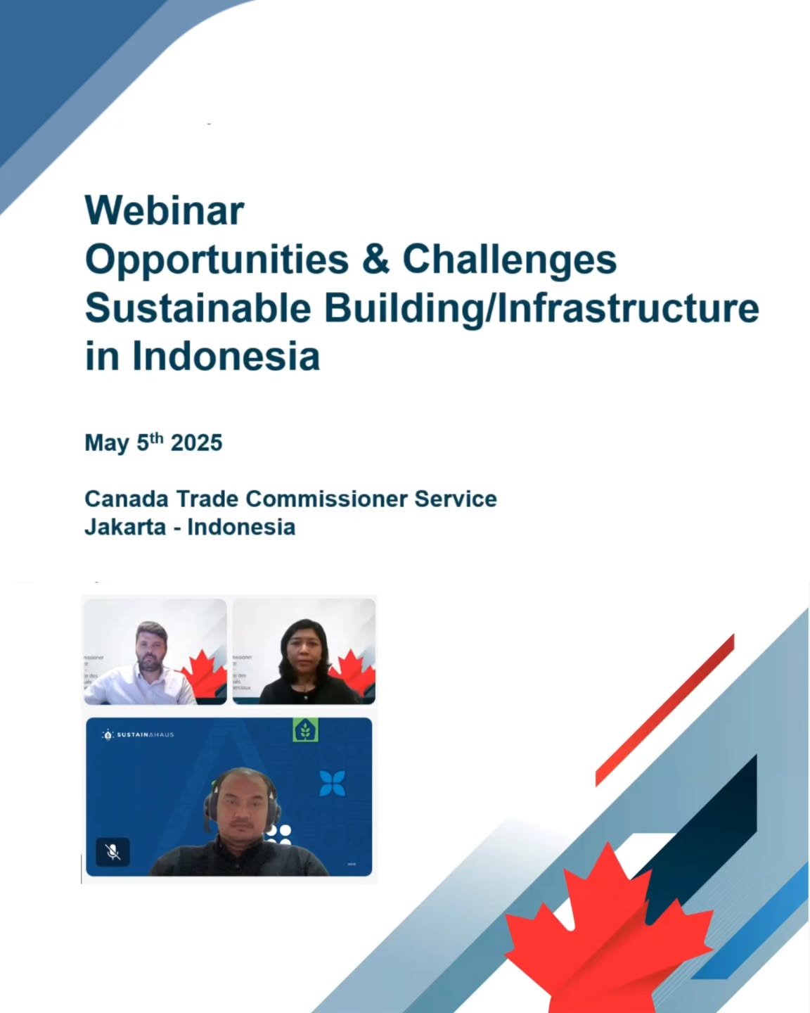 Earlier this week, we were honoured to participate as speakers in the Sustainable Building / Infrastructure Webinar hosted by the Embassy of Canada. Our founder, Mr. @satriodwiprakoso, shared his insights and engaged with Canadian companies and organ