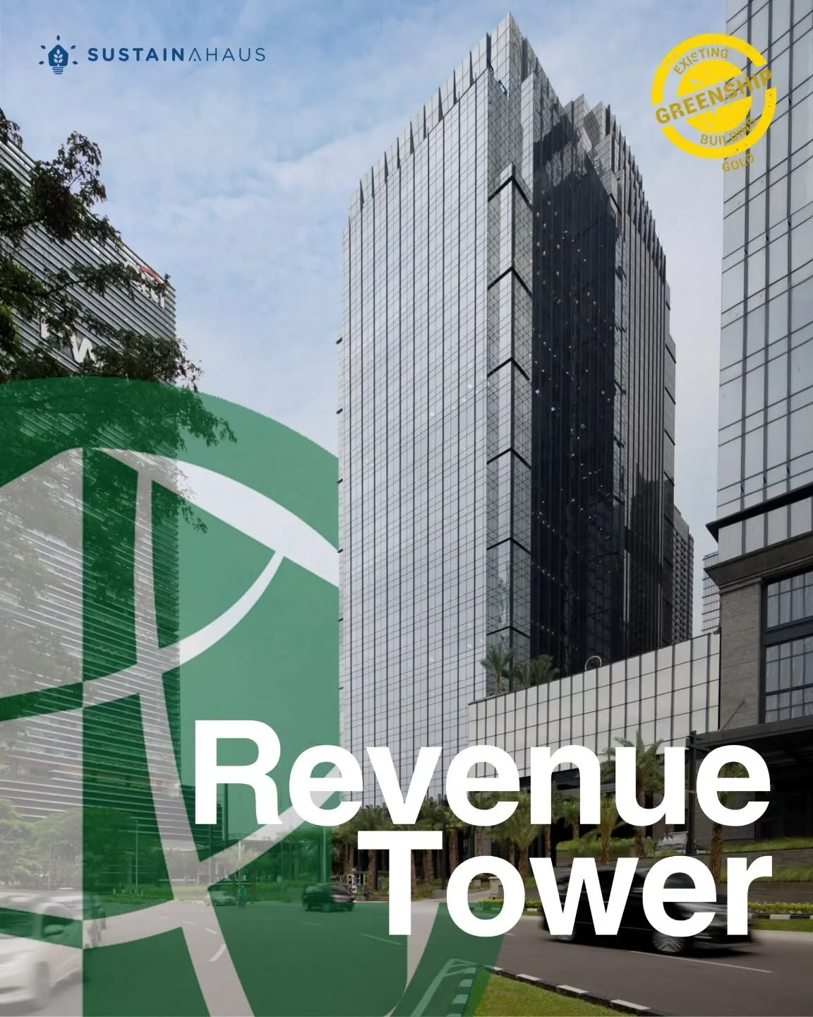 Our green building team successfully assisted Revenue Tower in securing a Gold ranking under Greenship Existing Building v1.1, achieving 70 points overall.
One of the key drivers behind Revenue Tower’s Gold achievement lies in its strong perf