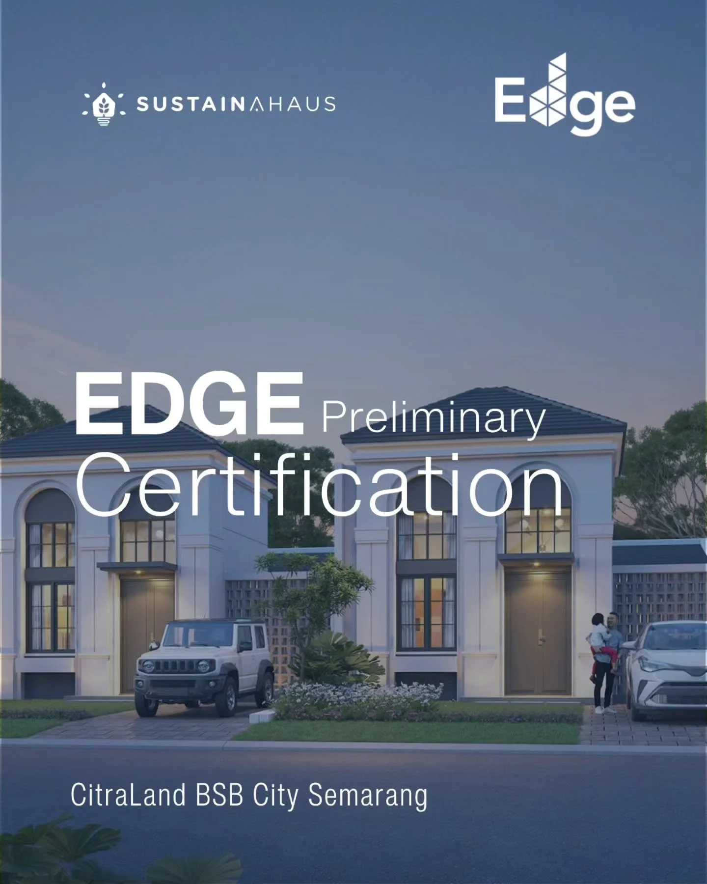New sustainable housing in Semarang! CitraLand BSB City Semarang has successfully earned EDGE Preliminary Certification for three housing types. Each home type integrates efficiency in energy use, water conservation, and materials. This achievement h