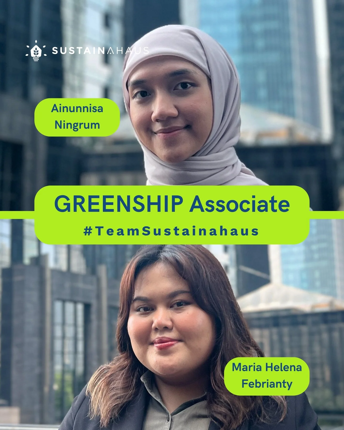 Certified and growing 🌱✨

Congratulations to Ainunnisa Ningrum and Maria Helena Febrianty on becoming GREENSHIP Associates!

Proud to see our team continuously building knowledge and pushing forward better, more sustainable practices in the built en