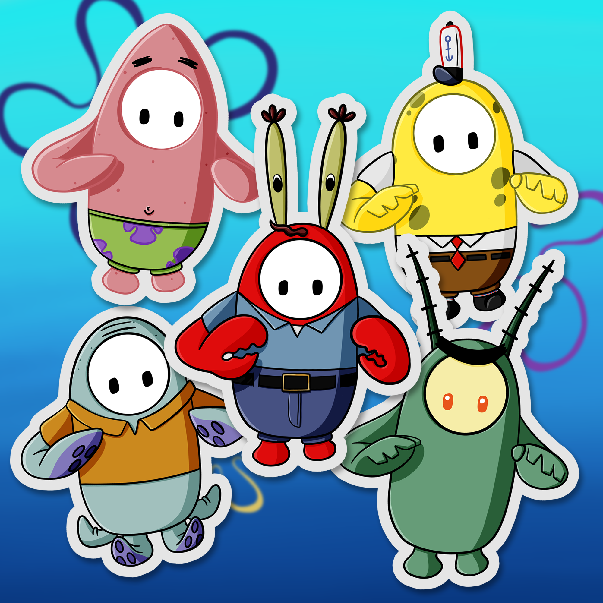 Fall Guys: Spongebob Edition, Procreate, 2020