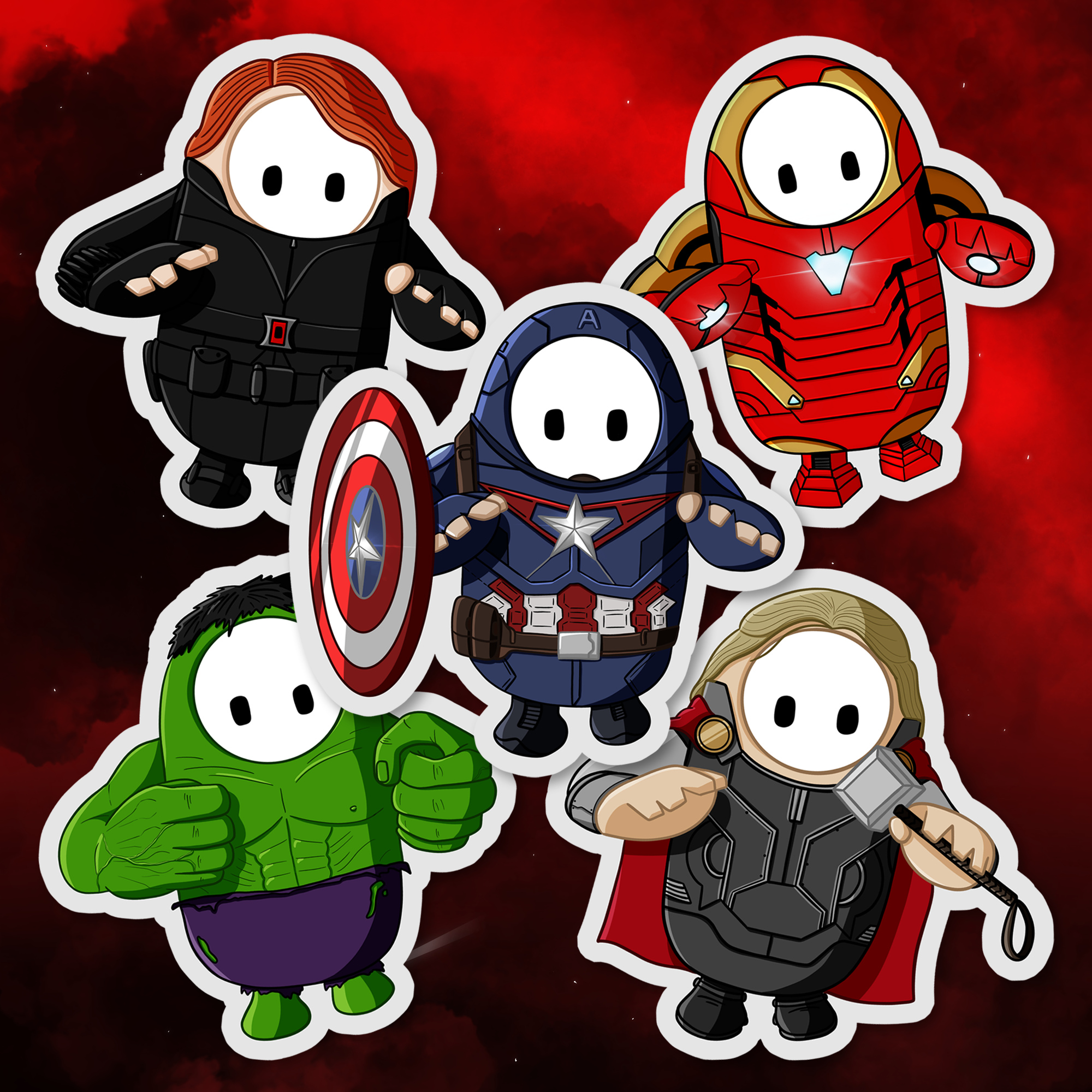 Fall Guys: Marvel Edition, Procreate, 2020