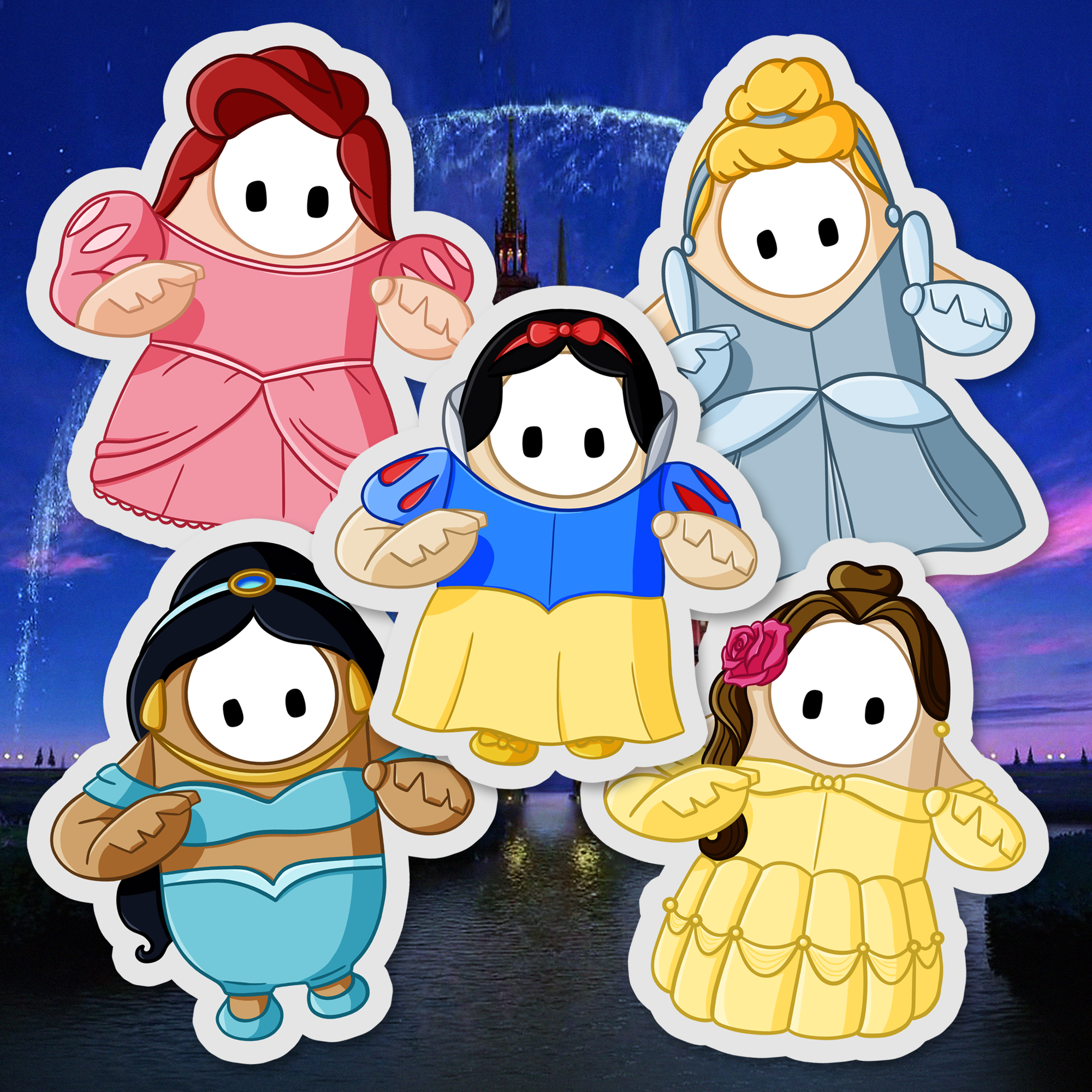 Fall Guys: Disney Princess Edition, Procreate, 2020